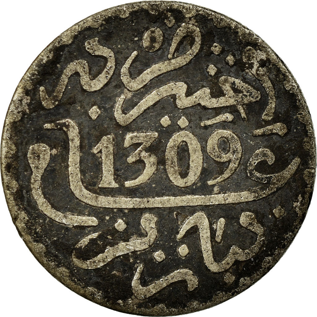 Coin, Morocco, Moulay al-Hasan I, Dirham, 1891, Paris, EF(40-45), Silver, KM:5