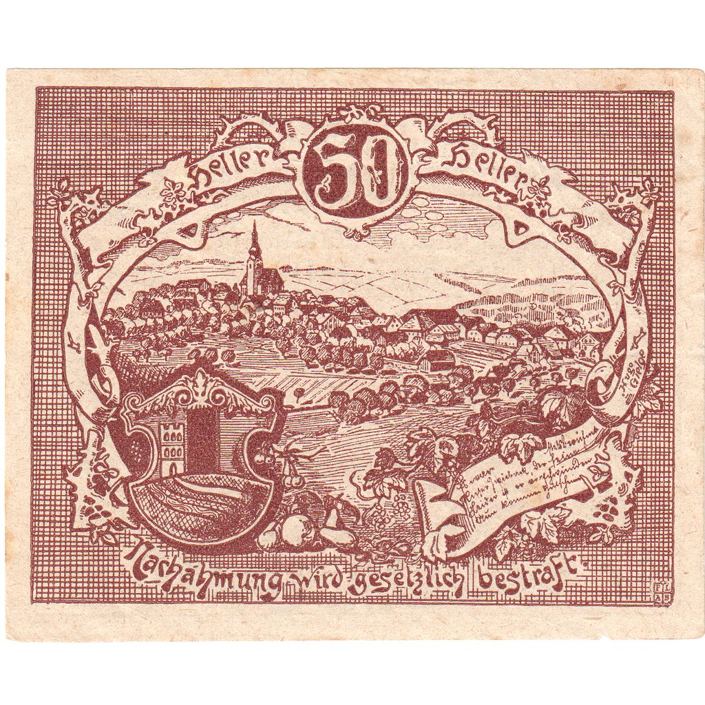 Autriche, Gramastetten, 50 Heller, paysage, 1920, 1920-05-01, SUP, Mehl:FS 256