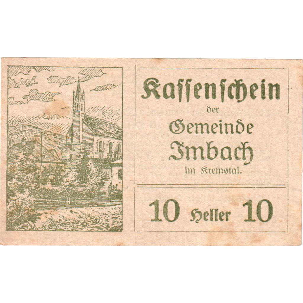 Austria, Imbach, 10 Heller, Eglise, 1920, 1920-12-31, AU(55-58), Mehl:FS 404Ic