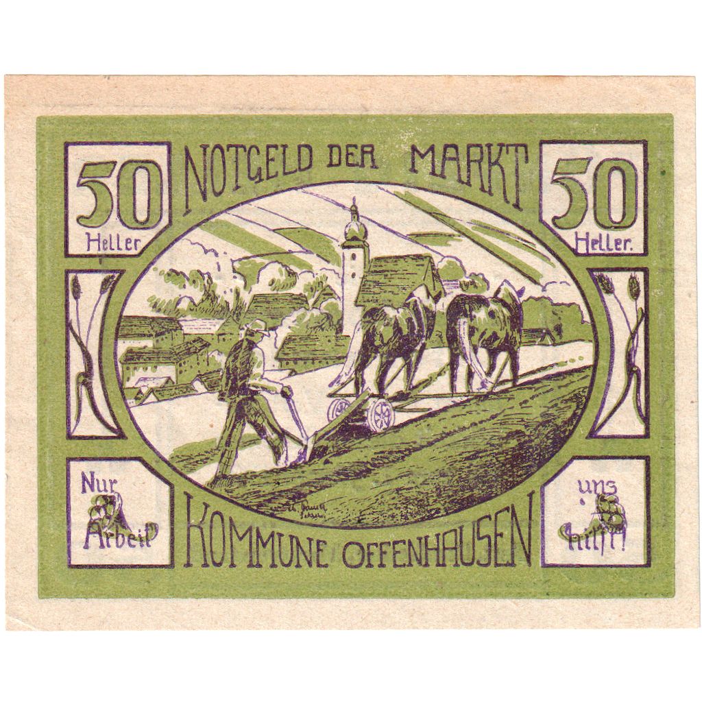 Autriche, Offenhausen, 50 Heller, champs, 1921, 1921-01-01, SPL, Mehl:FS 705b