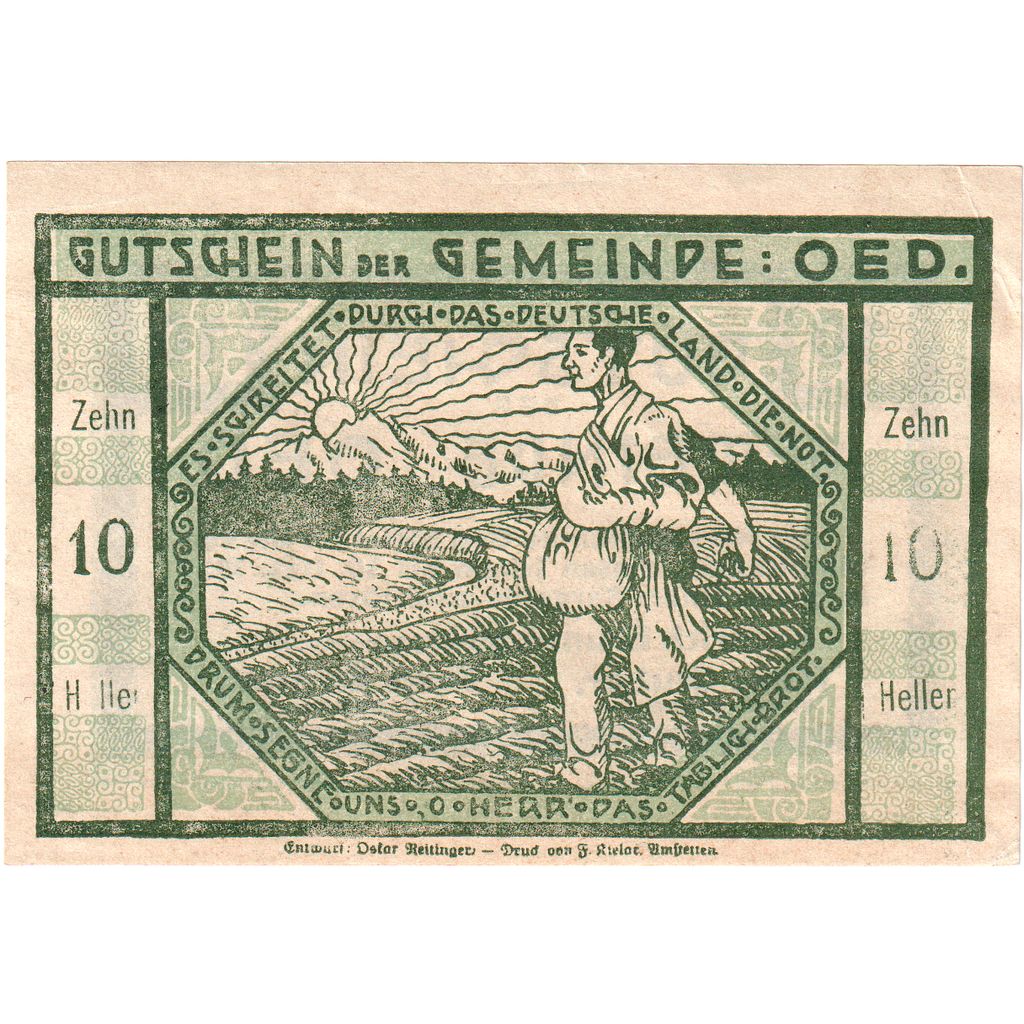 Austria, Oed, 10 Heller, personnage, 1920, 1920-12-31, UNC(60-62), Mehl:FS 703a
