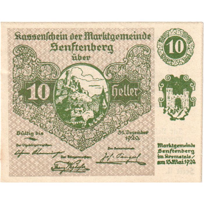 Oostenrijk, Senftenberg, 10 Heller, montagne 1920-12-31, SPL, Mehl:FS 993c