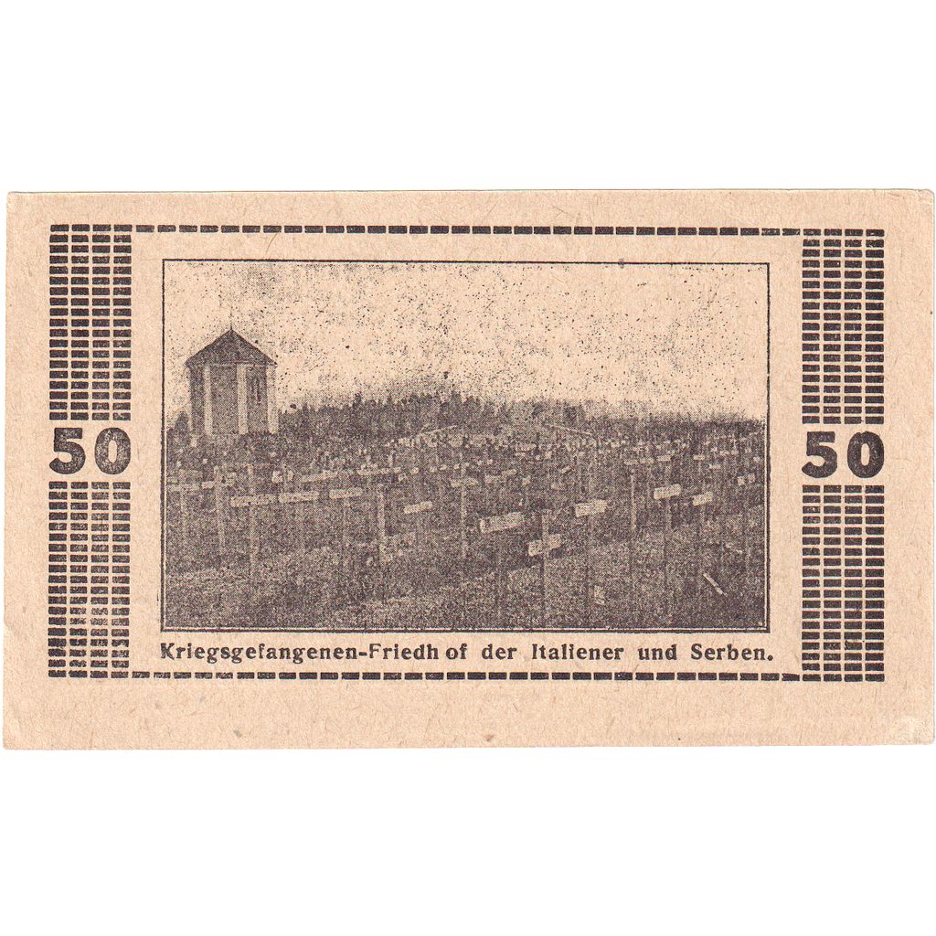 Autriche, Mauthausen, 50 Heller, cimetière, 1920, 1920-12-31, SPL, Mehl:FS 334Ia