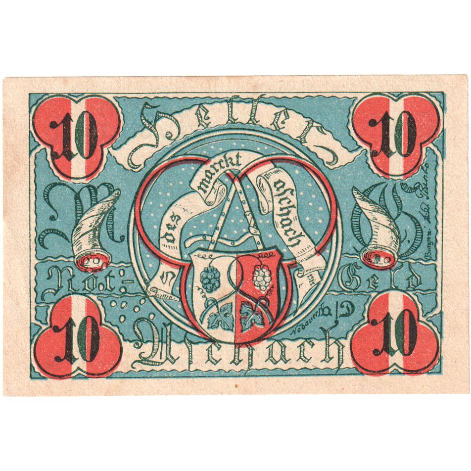Oostenrijk, Aschach, 10 Heller, personnage, 1920, SPL, Mehl:FS 53IIb17