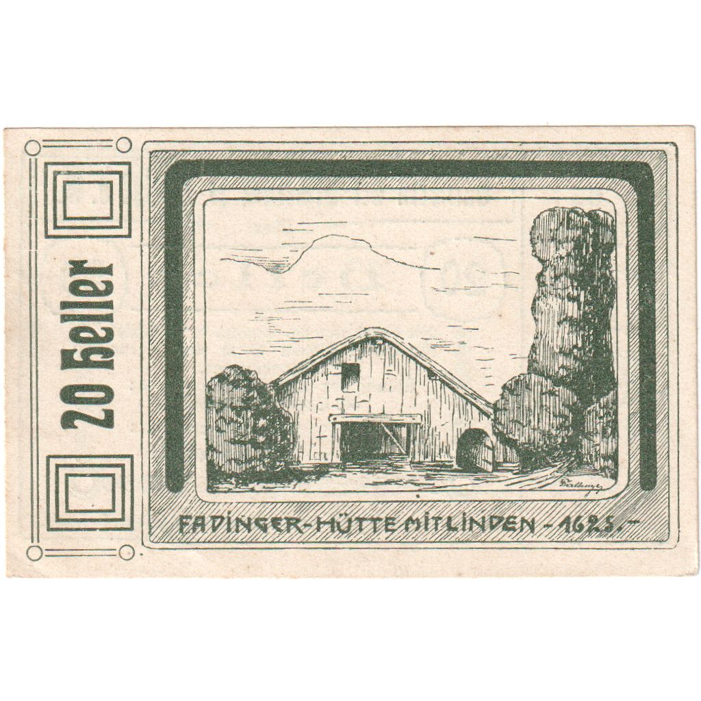 Autriche, St Agatha, 20 Heller, grange, 1920, 1920-09-30, SPL, Mehl:FS 877Ic