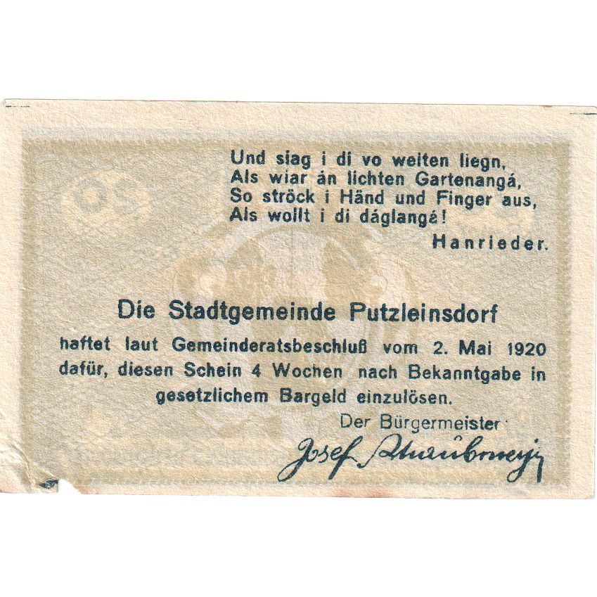 Oostenrijk, St Agatha, 20 Heller, village, 1920, 1920-09-30, TTB, Mehl:FS 877Ic