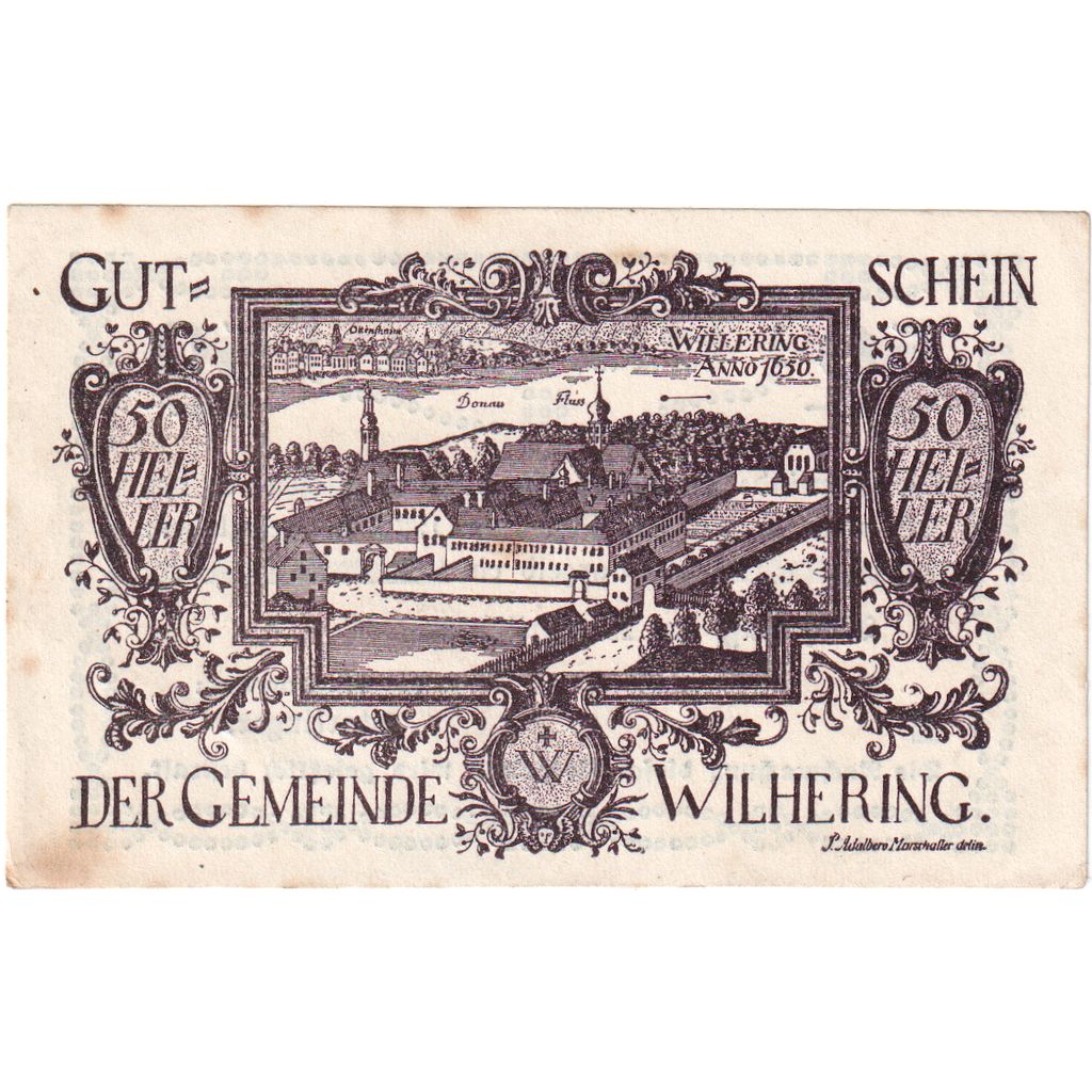 Oostenrijk, Wilhering, 50 Heller, château, 1920, 1920-12-31, SUP, Mehl:FS 1236
