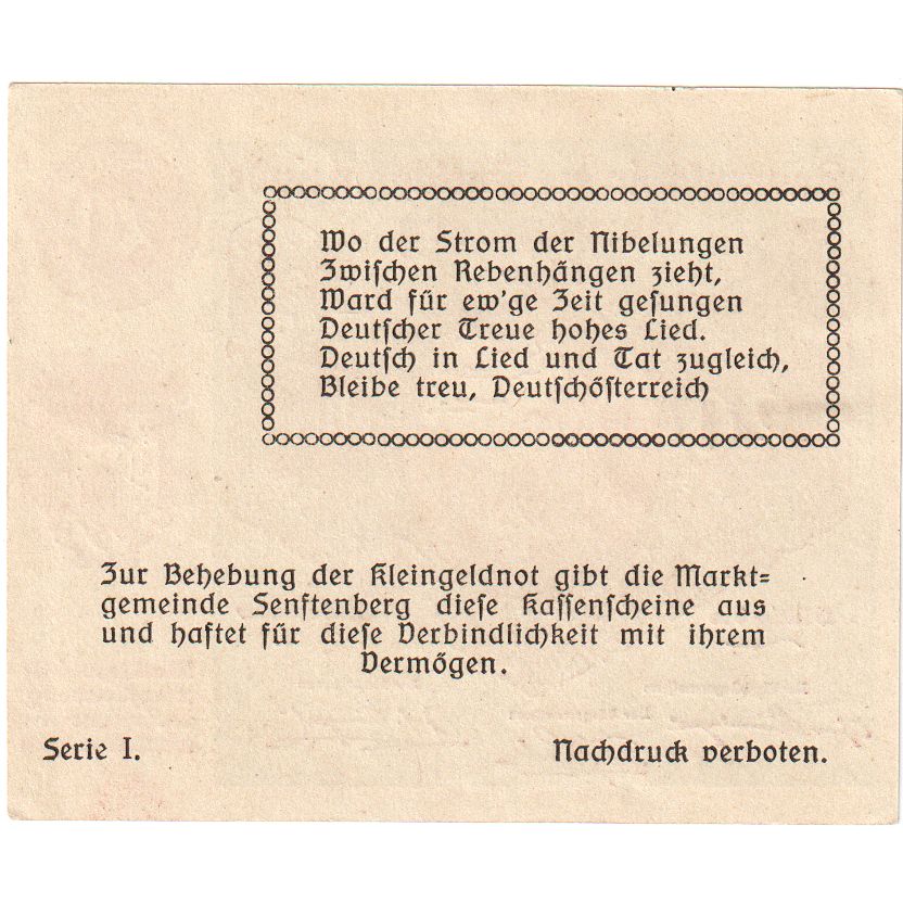 Österreich, Senftenberg, 20 Heller, château, 1920-12-31, UNZ-, Mehl:FS 993c