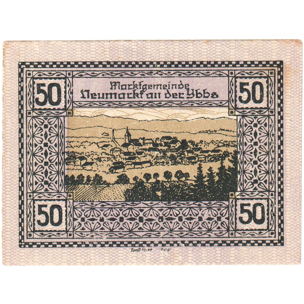 Autriche, Neumarkt, 50 Heller, village, 1920, 1920-12-31, TTB, Mehl:FS 663a