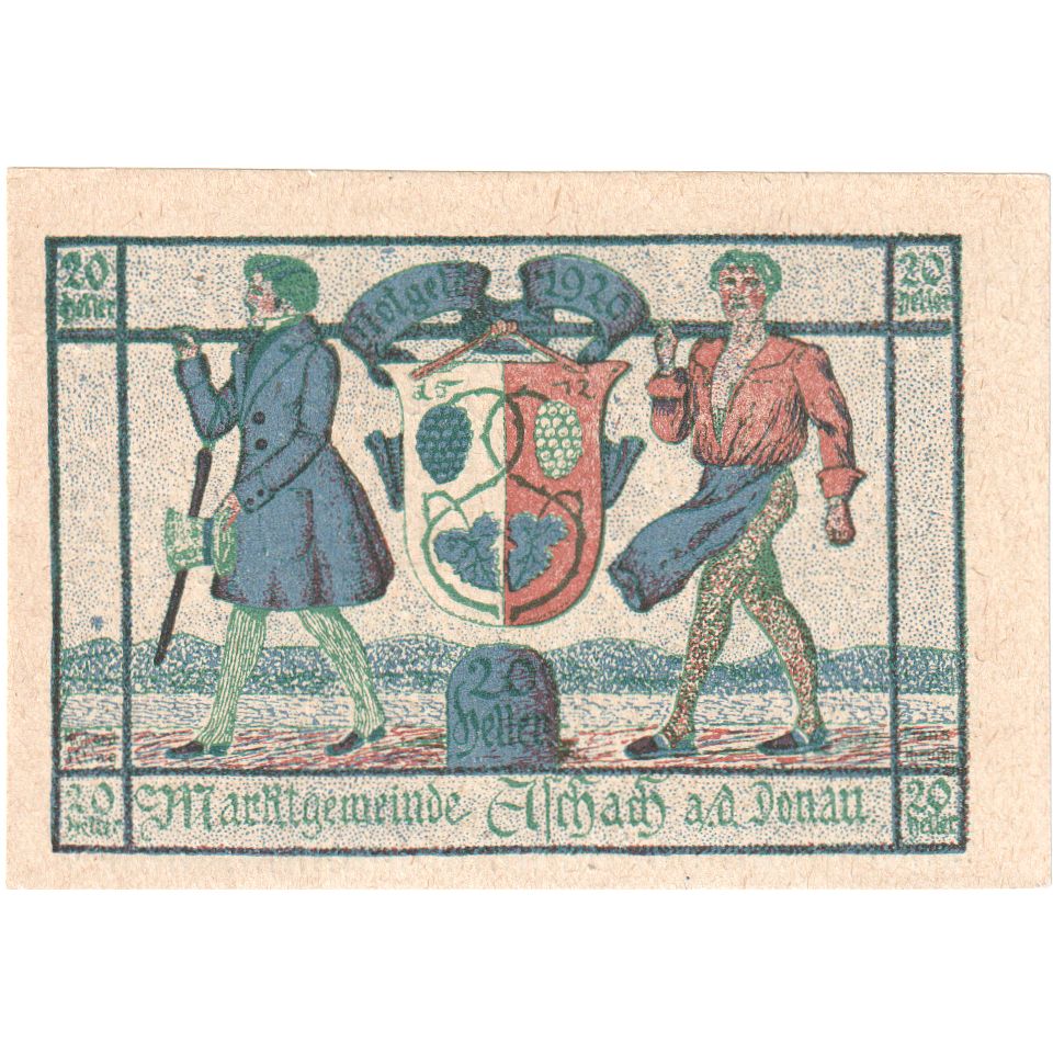 Autriche, Aschach, 20 Heller, Blason, 1920, SPL, Mehl:FS 53IIb20