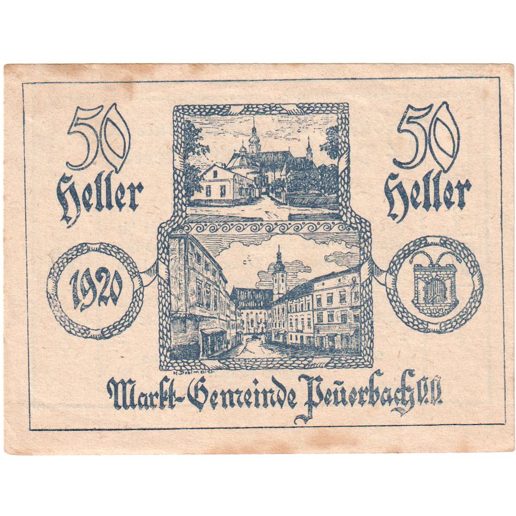 Autriche, Peuerbach, 50 Heller, Ville, 1920, 1920-04-07, TTB, Mehl:FS 741IIa