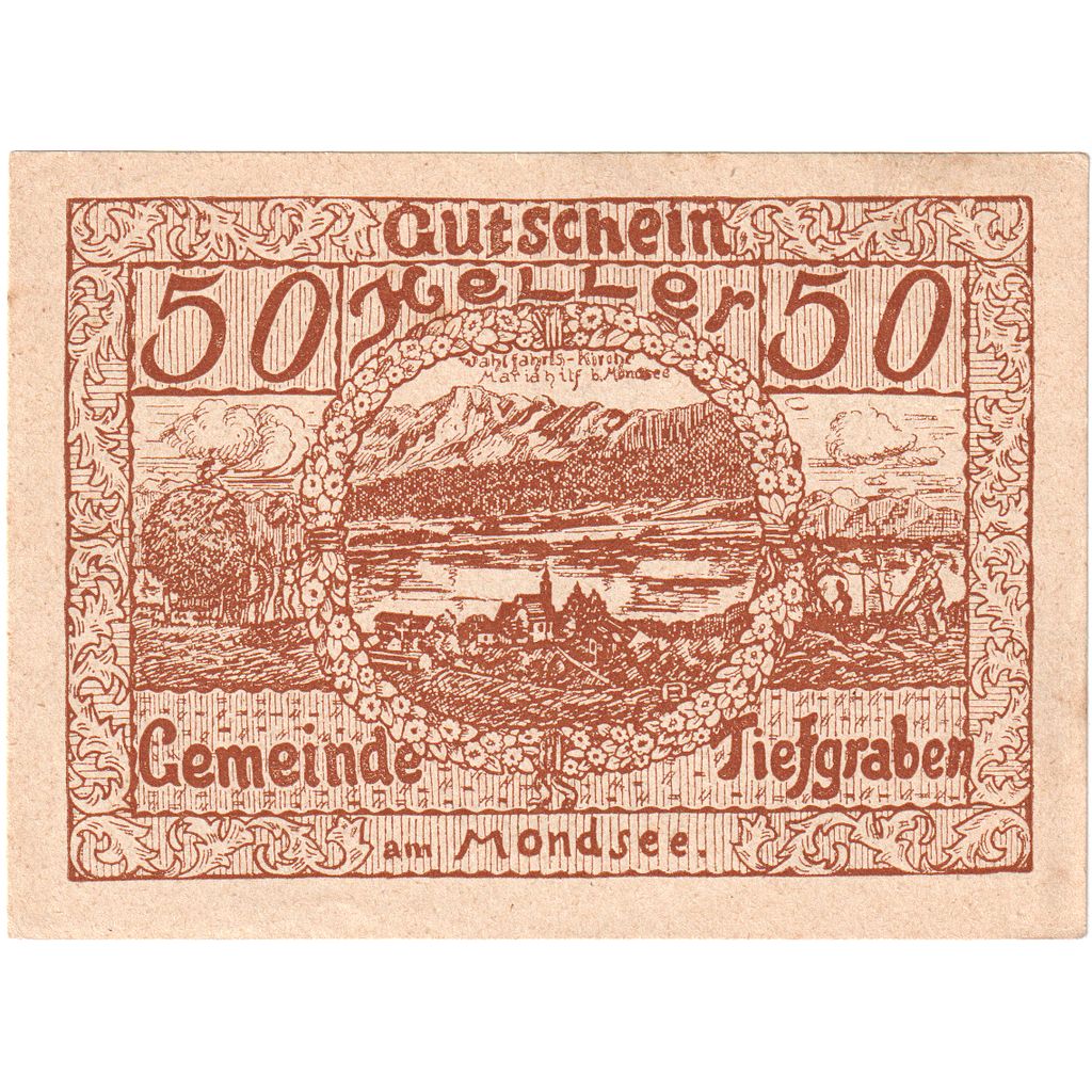 Autriche, Tiefgraben, 50 Heller, montagne, 1920, SUP+, Mehl:FS 1071