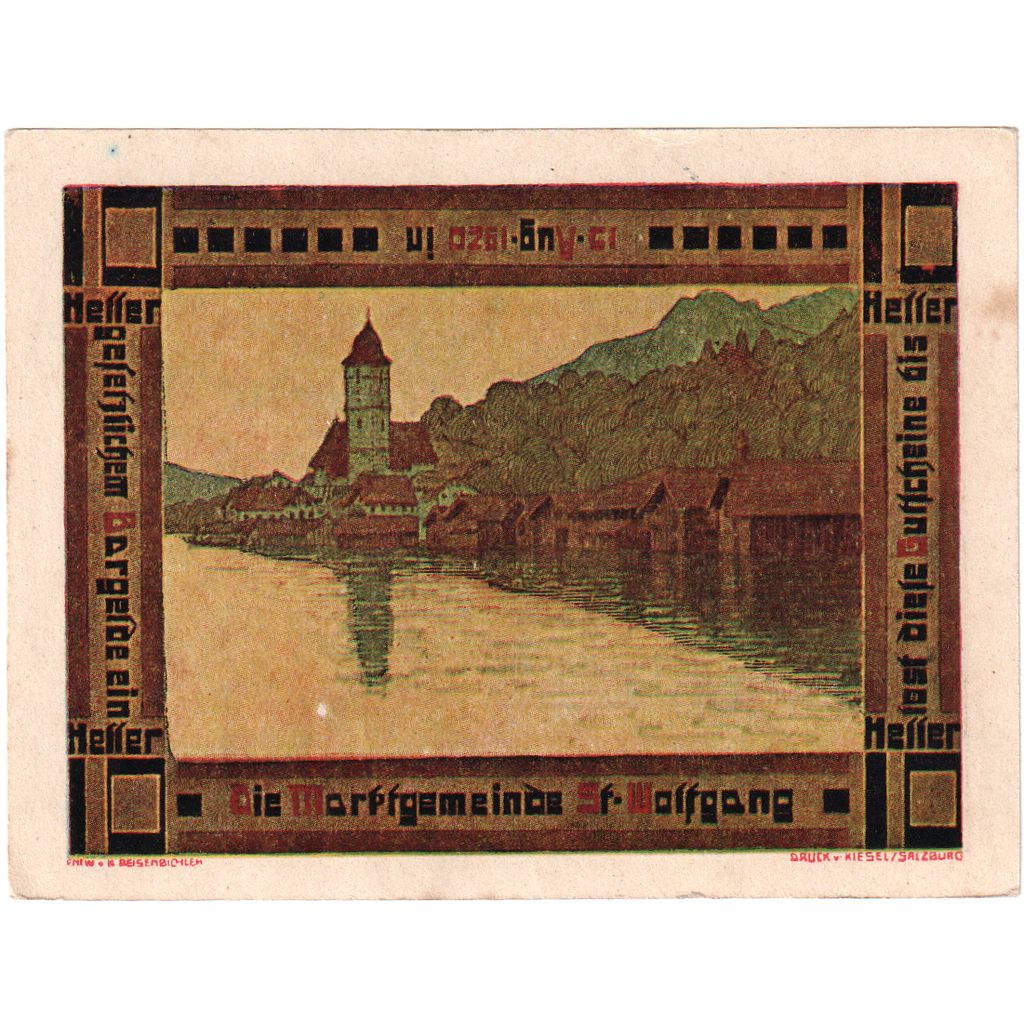 Austria, St Wolfgang, 10 Heller, paysage 1920-08-15, UNC(63), Mehl:FS 947a