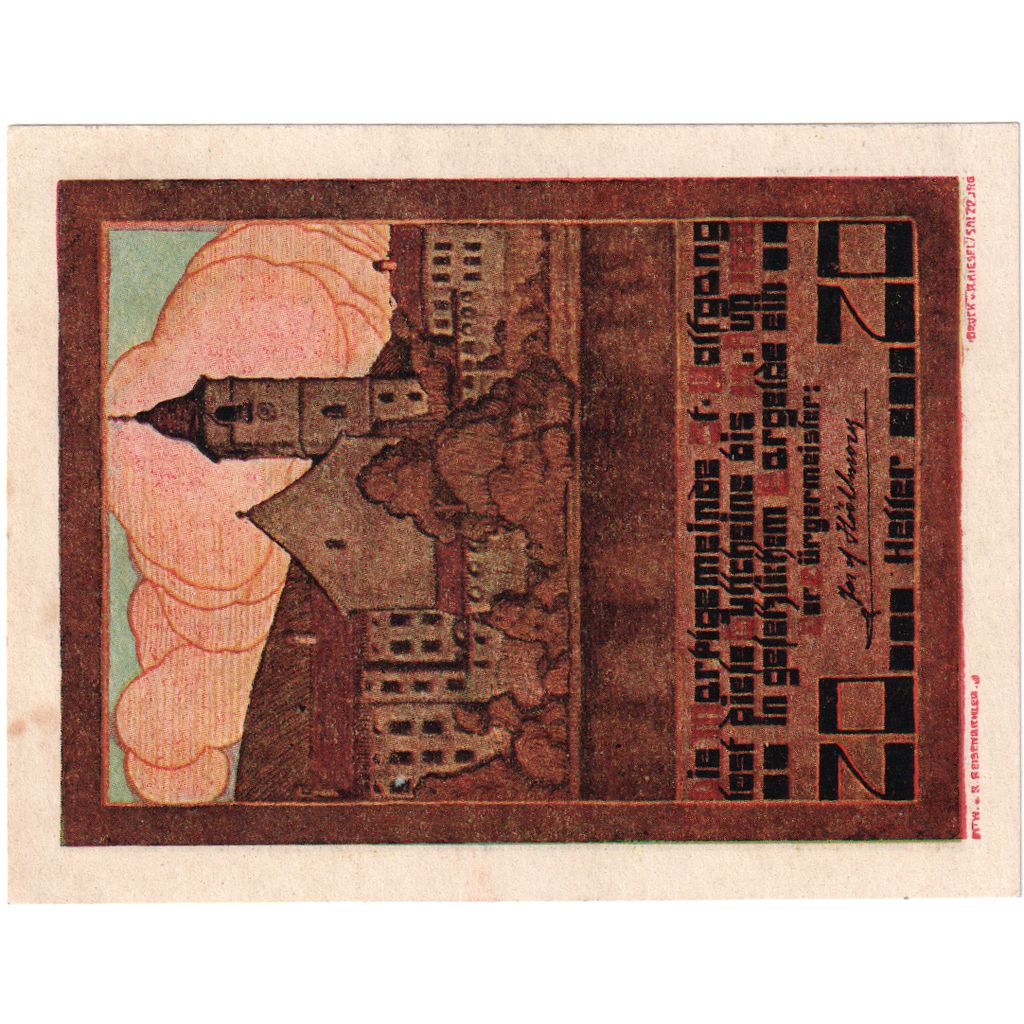 Autriche, St Wolfgang, 20 Heller, paysage, 1920, 1920-08-15, SPL, Mehl:FS 947a