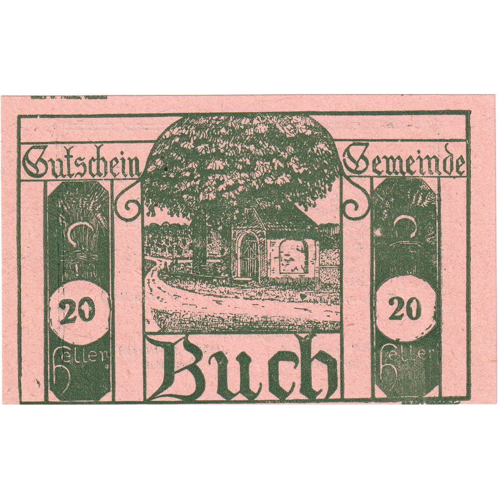 Oostenrijk, Buch, 20 Heller, chemin, 1920, 1920-10-30, SPL, Mehl:FS 113a