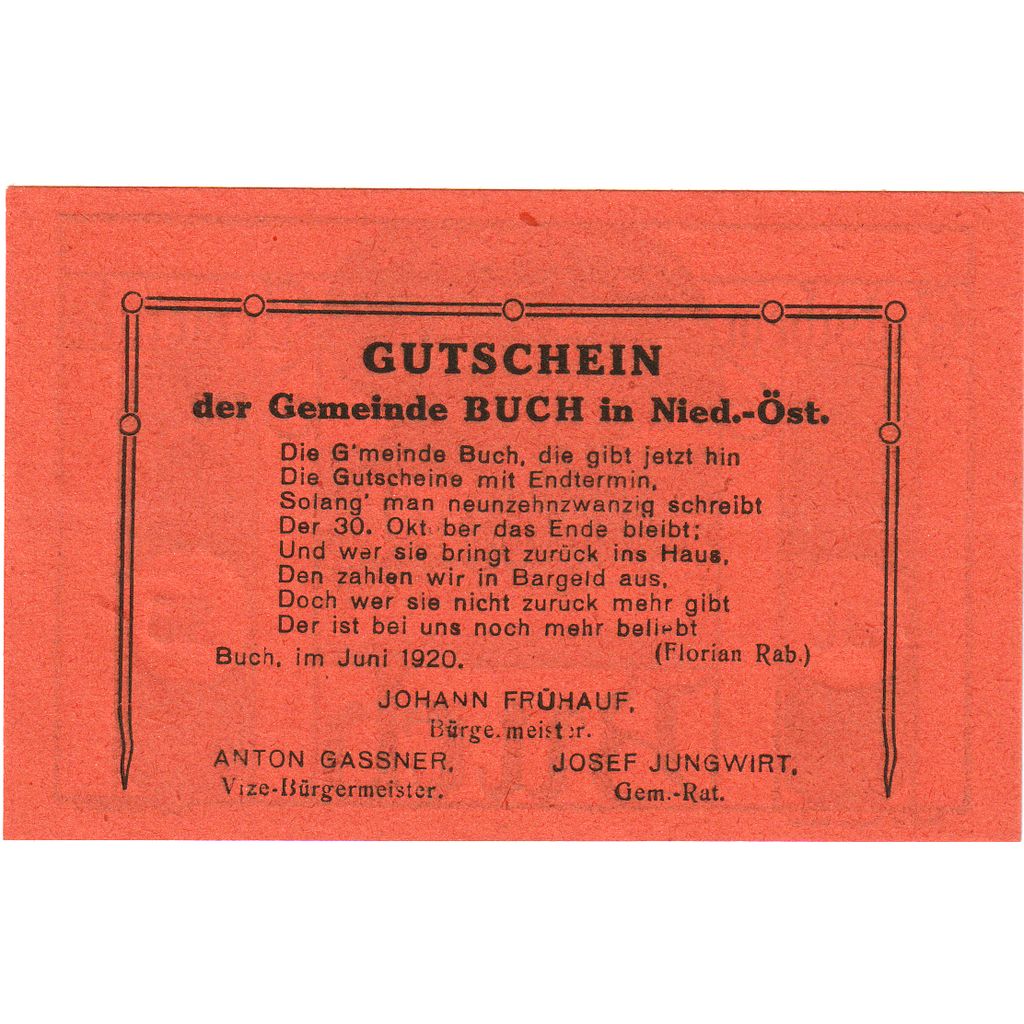 Oostenrijk, Buch, 30 Heller, arbre, 1920, 1920-10-30, SPL, Mehl:FS 113a