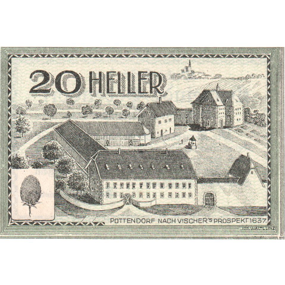 Autriche, Bodendorf, 20 Heller, château, 1920, 1920-12-31, SPL, Mehl:FS 96IIa