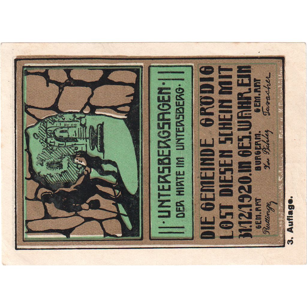 Autriche, Grödig, 10 Heller, Grotte, 1920, 1920-12-31, SPL, Mehl:FS 290e