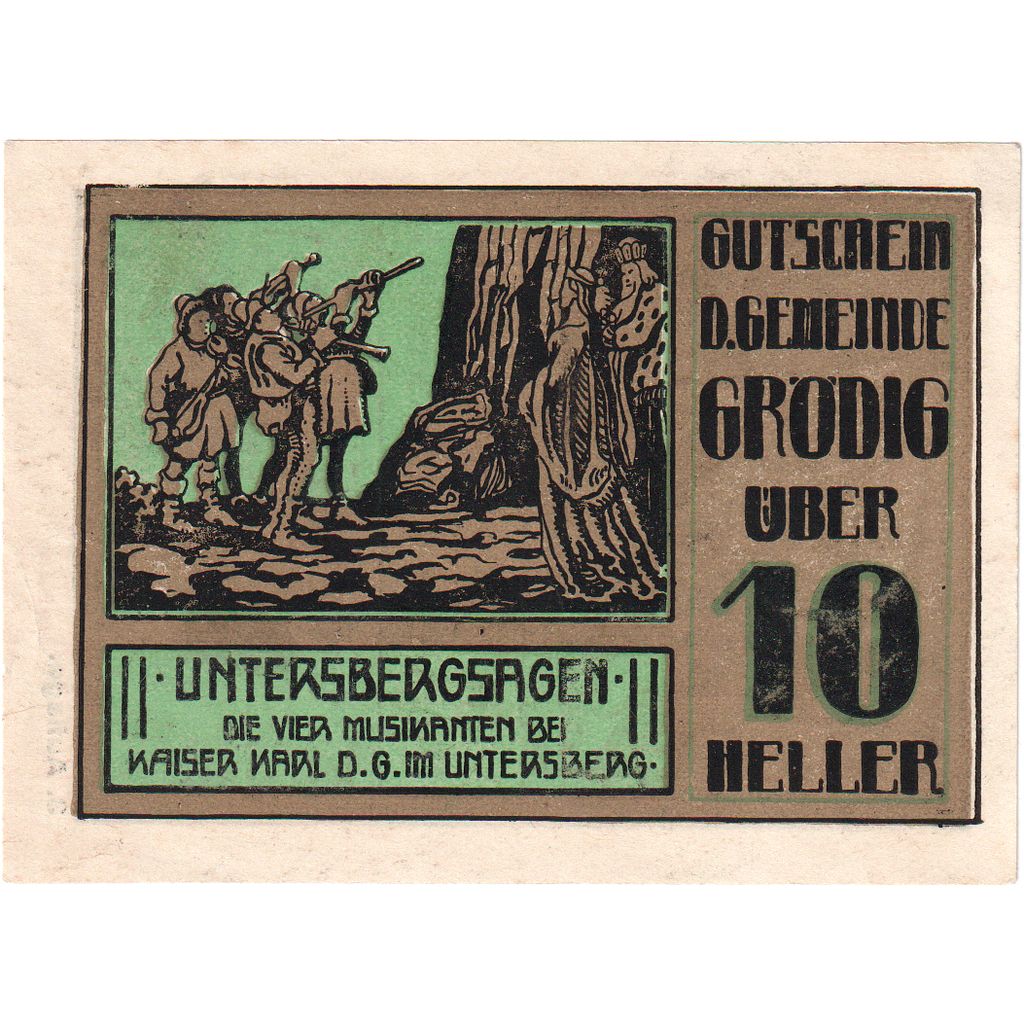 Autriche, Grödig, 10 Heller, Grotte, 1920, 1920-12-31, SPL, Mehl:FS 290e
