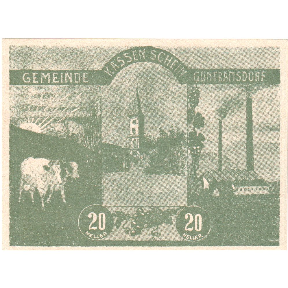 Autriche, Guntramsdorf, 20 Heller, Eglise, 1921, 1920-08-31, SPL, Mehl:FS 310e