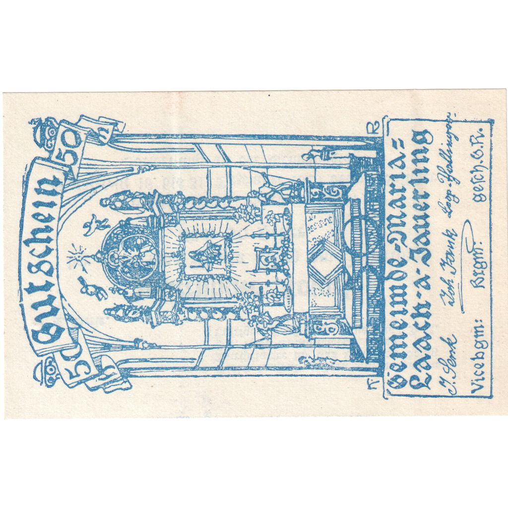 Austria, Maria-Laach, 20 Heller, ruine, 1920, 1920-12-31, UNC(63)
