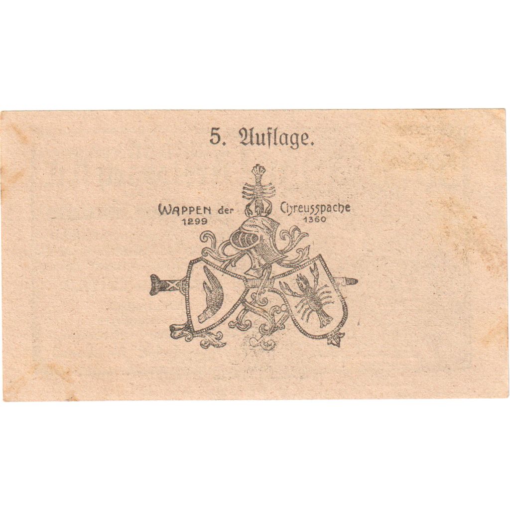 Autriche, Kreisbach, 50 Heller, château, 1920, 1920-12-31, SPL, Mehl:FS 1235a