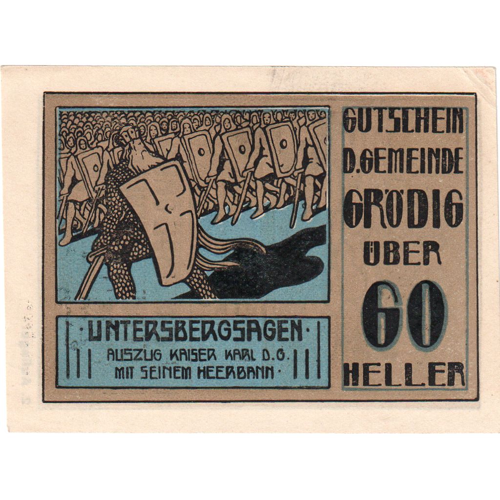 Autriche, Grödig, 60 Heller, personnage, 1920, 1920-12-31, SPL, Mehl:FS 290c