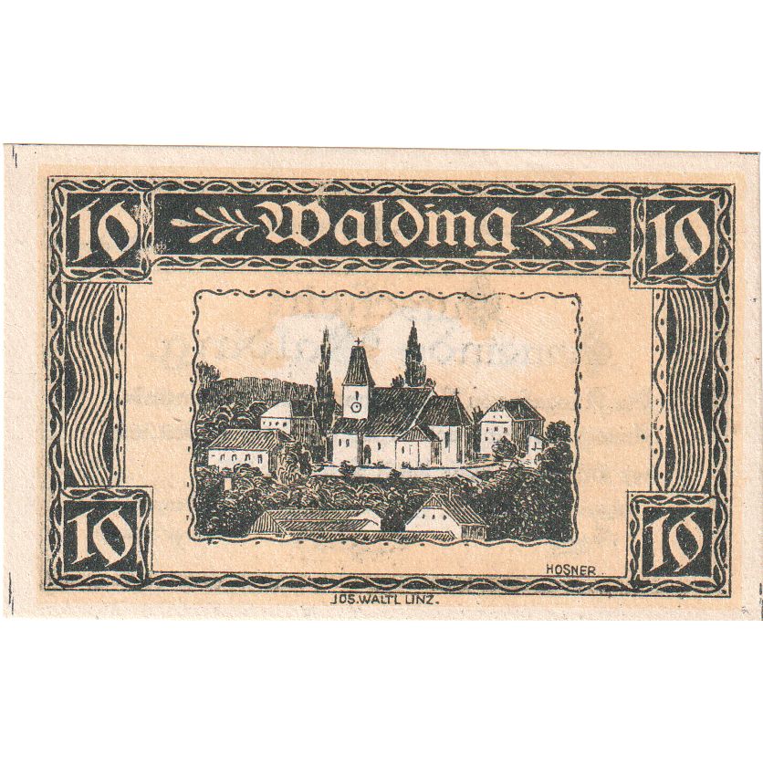 Autriche, Walding, 10 Heller, village, 1920, 1920-12-31, SPL, Mehl:FS 1132a