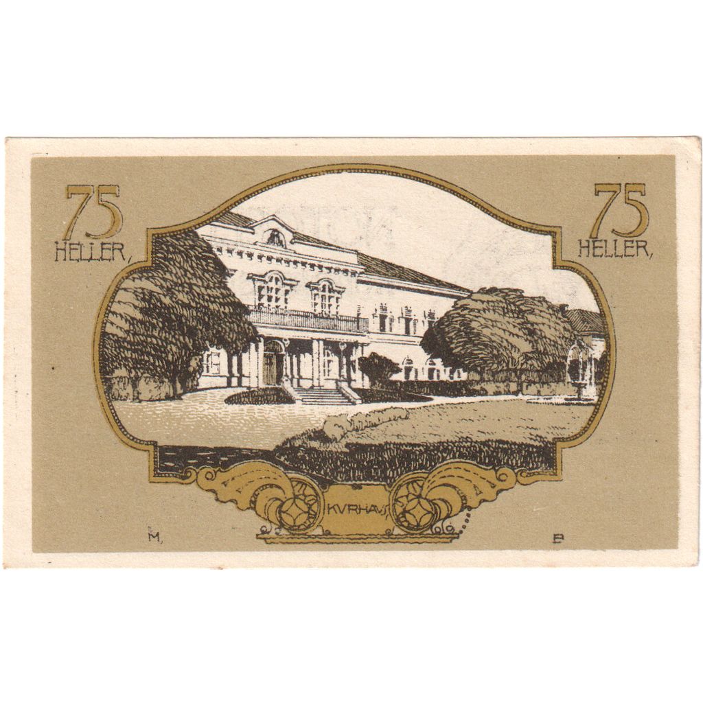 Autriche, Bad Hall, 75 Heller, château, 1920, 1920-12-31, SPL, Mehl:FS 76Ia
