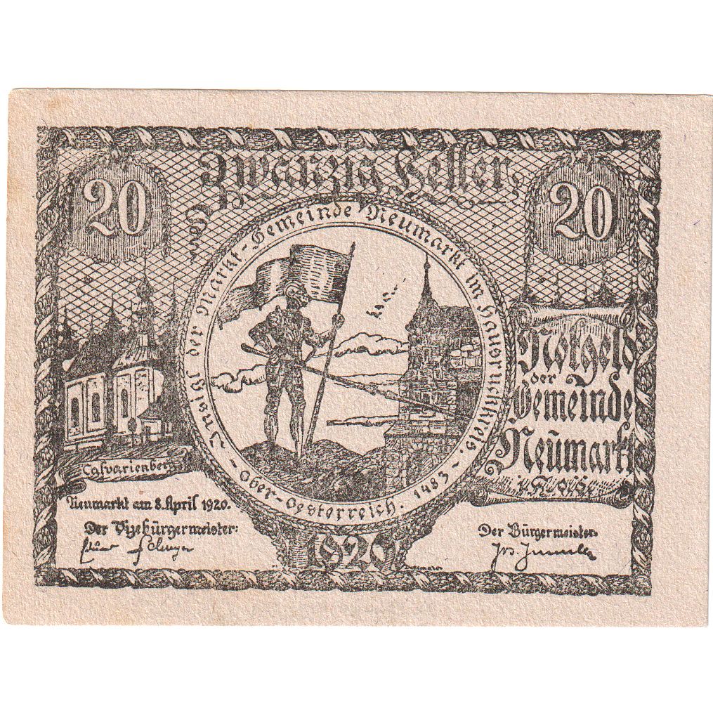 Oostenrijk, Neumarkt, 20 Heller, personnage, 1920, 1920-12-31, SPL, Mehl:FS 662a