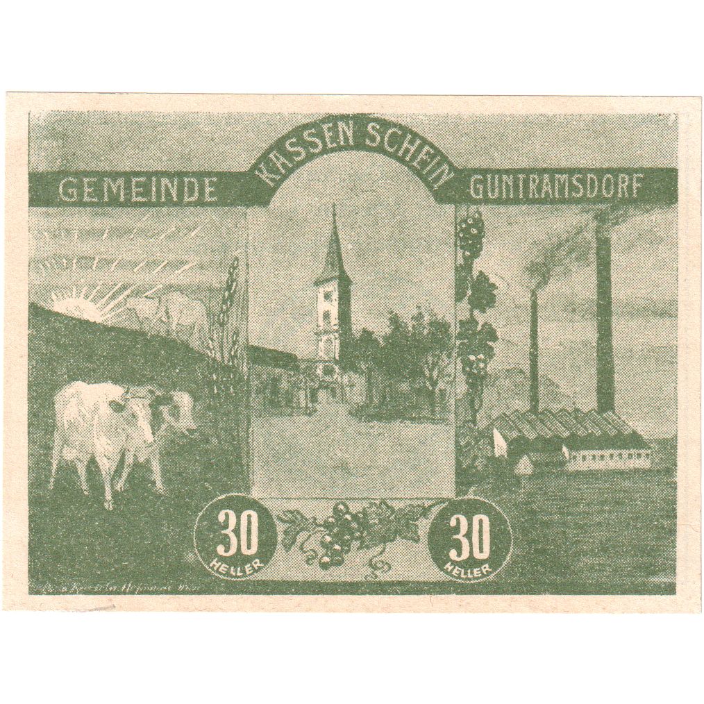 Oostenrijk, Guntramsdorf, 30 Heller, village 1920-08-31, SPL, Mehl:FS 310a