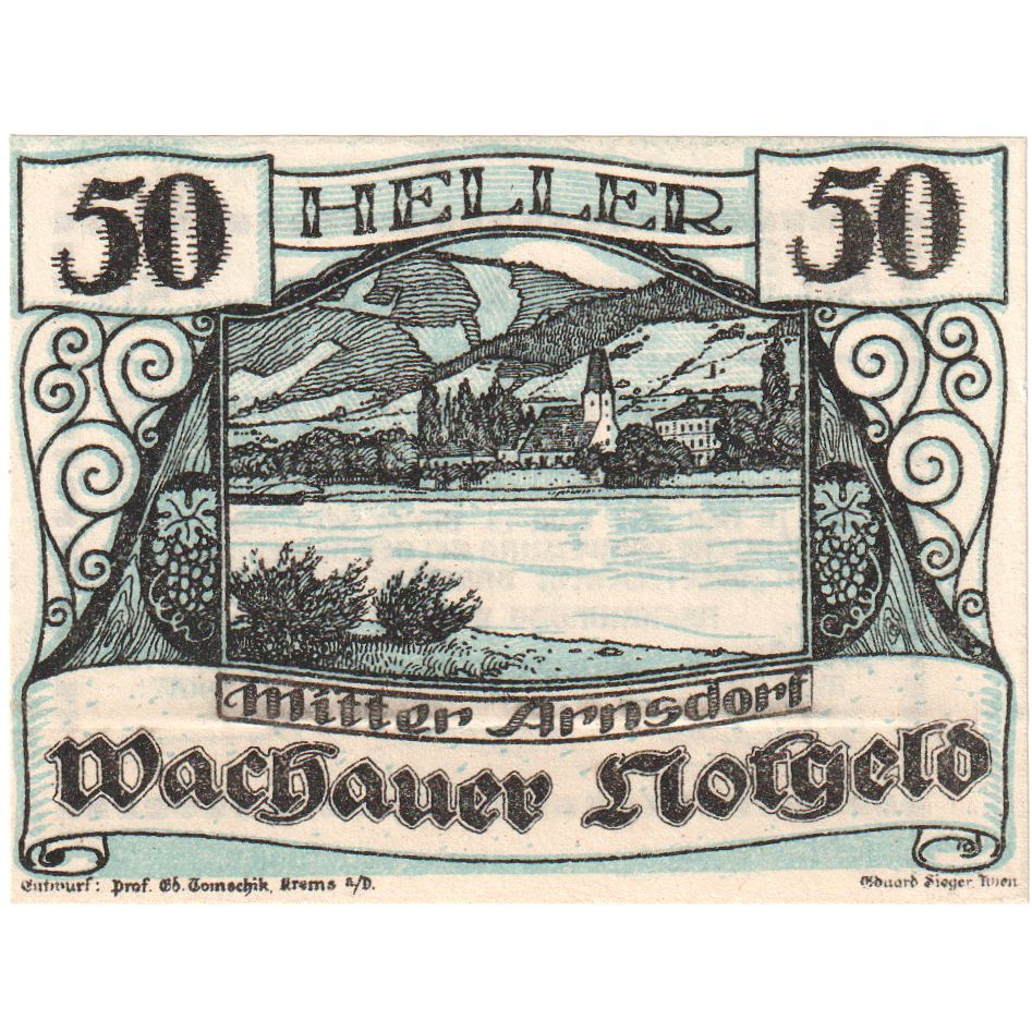 Oostenrijk, Arnsdorf, 50 Heller, fleuve 1920-09-30, SPL, Mehl:FS 1122.12II