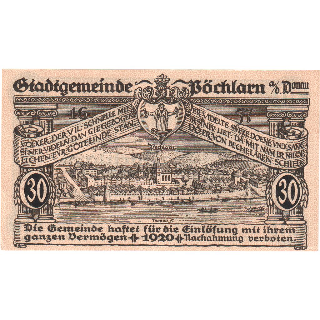 Oostenrijk, Pochlarn, 30 Heller, château, 1920, 1920-12-31, SPL, Mehl:FS 755II