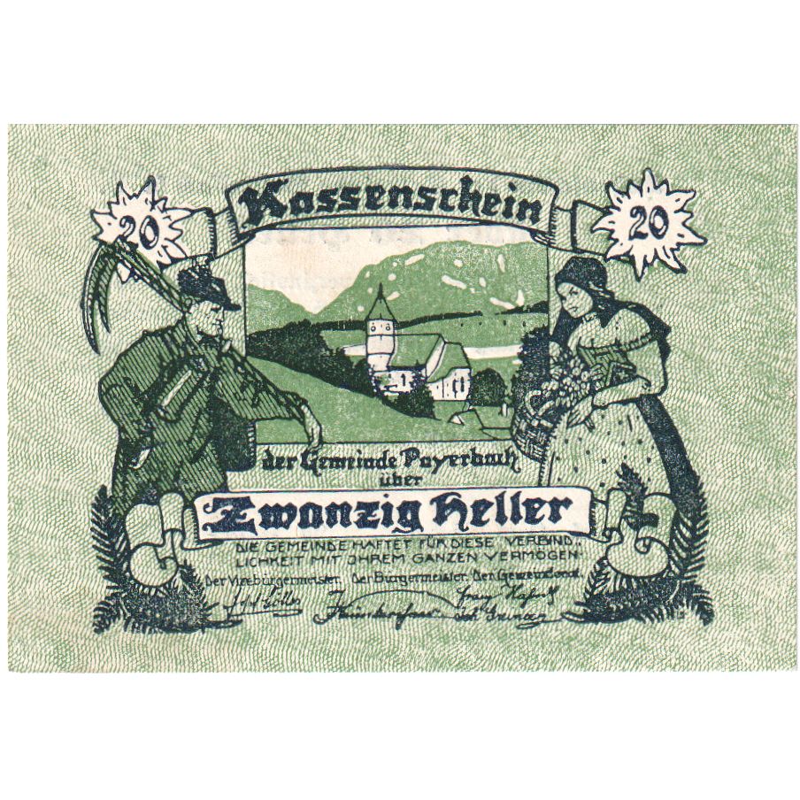 Autriche, Payerbach, 20 Heller, village, 1920, 1920-12-31, SPL, Mehl:FS 725