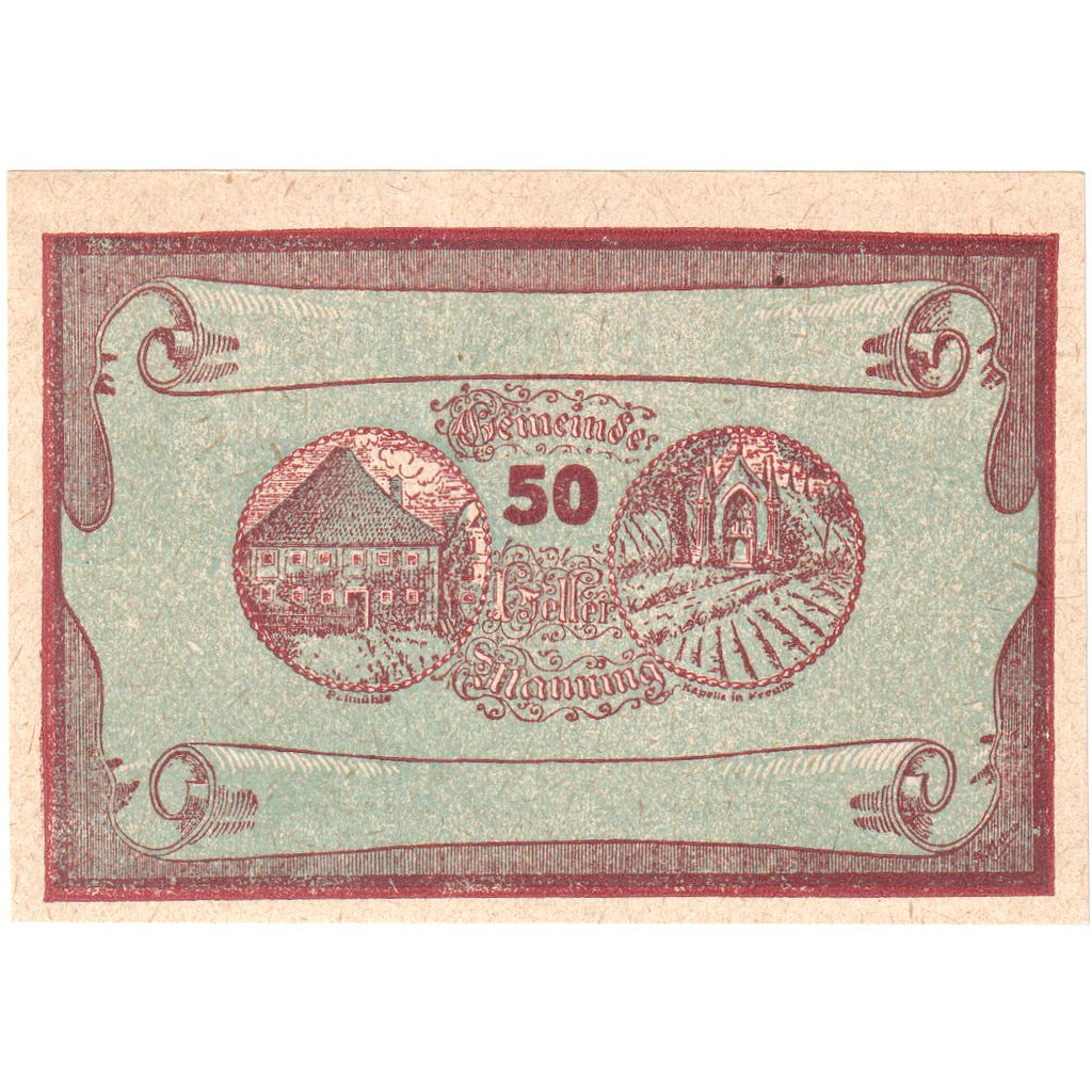 Autriche, Manning, 50 Heller, village, 1920, 1920-05-22, SPL, Mehl:FS 578c
