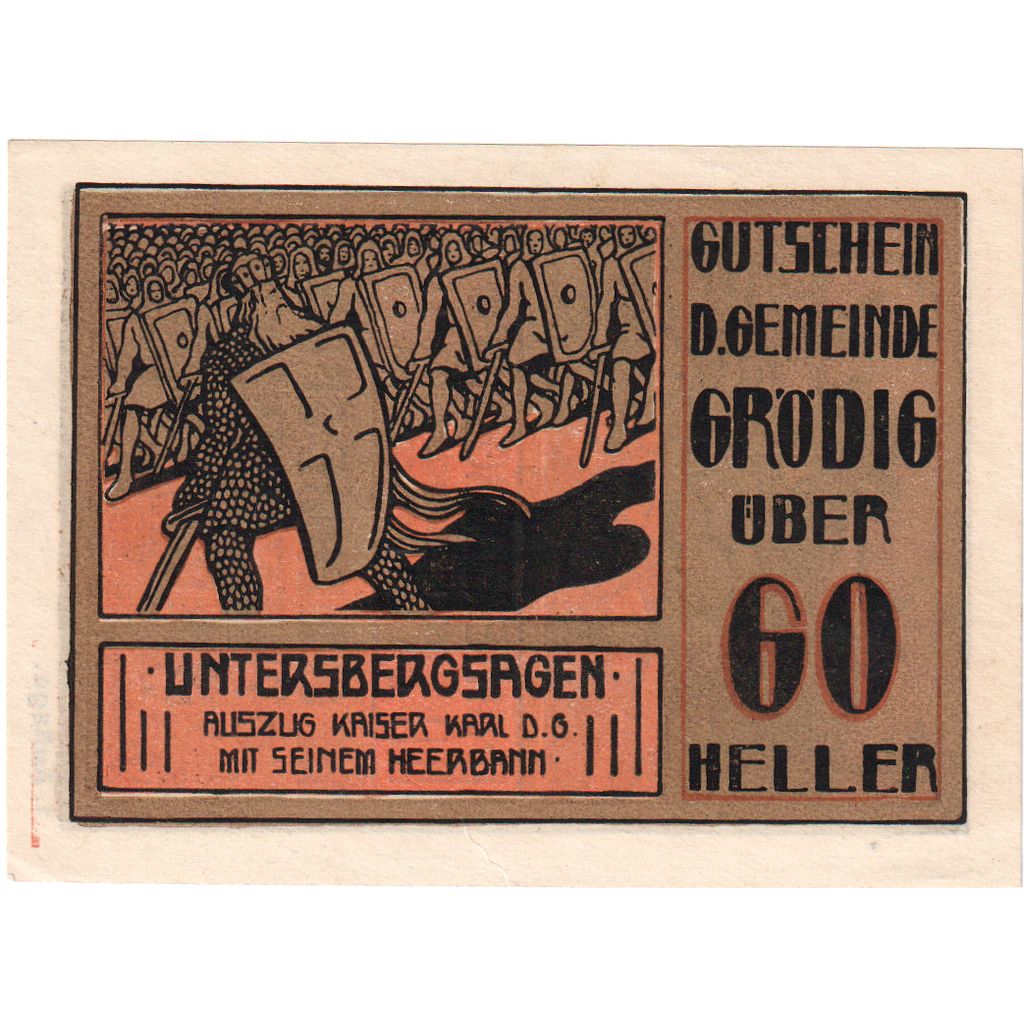Oostenrijk, Grödig, 60 Heller, armée, 1920, 1920-12-31, SPL, Mehl:FS 290a