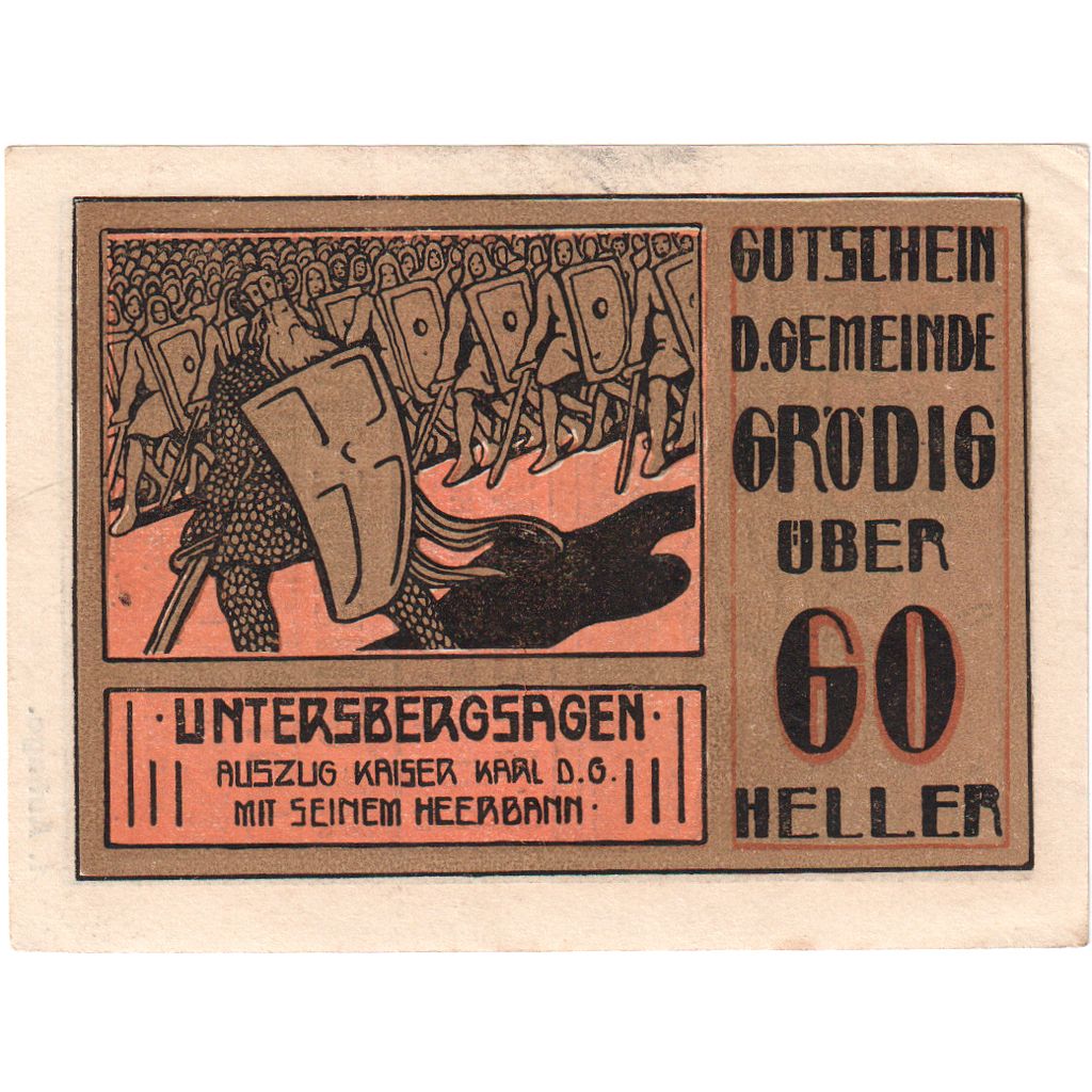 Autriche, Grödig, 60 Heller, personnage, 1920, 1920-12-31, SUP+, Mehl:FS 290a