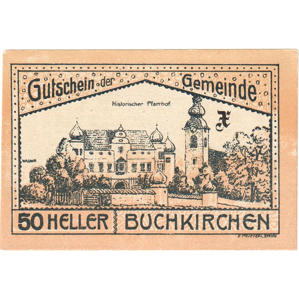 Oostenrijk, Buchkirchen, 50 Heller, champs, 1920, 1920-10-31, SPL, Mehl:FS 114a