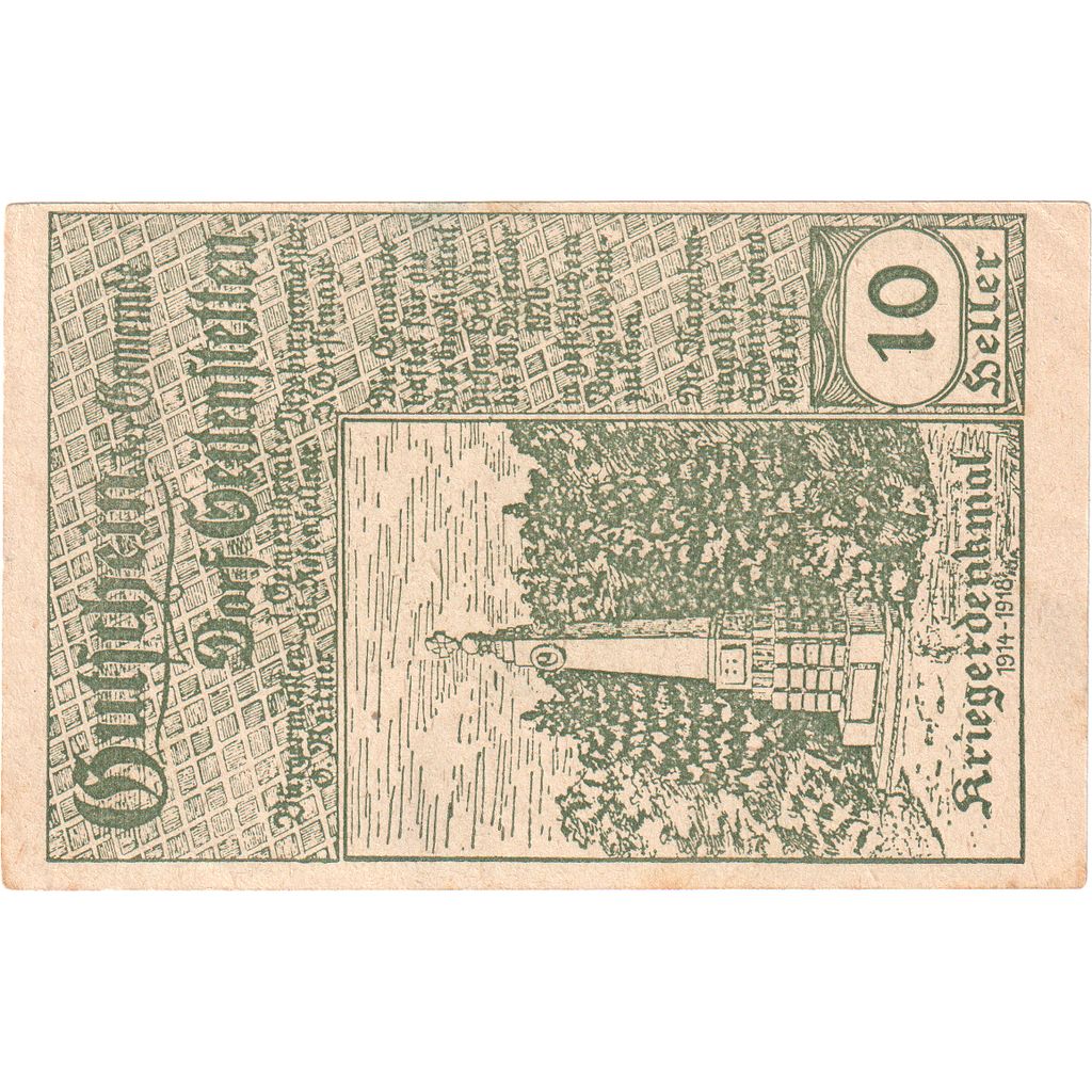 Oostenrijk, Seitenstetten, 10 Heller, paysage 1920-12-31, SUP, Mehl:FS 989a