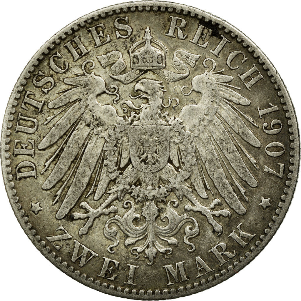 Moneta, Stati tedeschi, SAXONY-ALBERTINE, Friedrich August III, 2 Mark, 1907