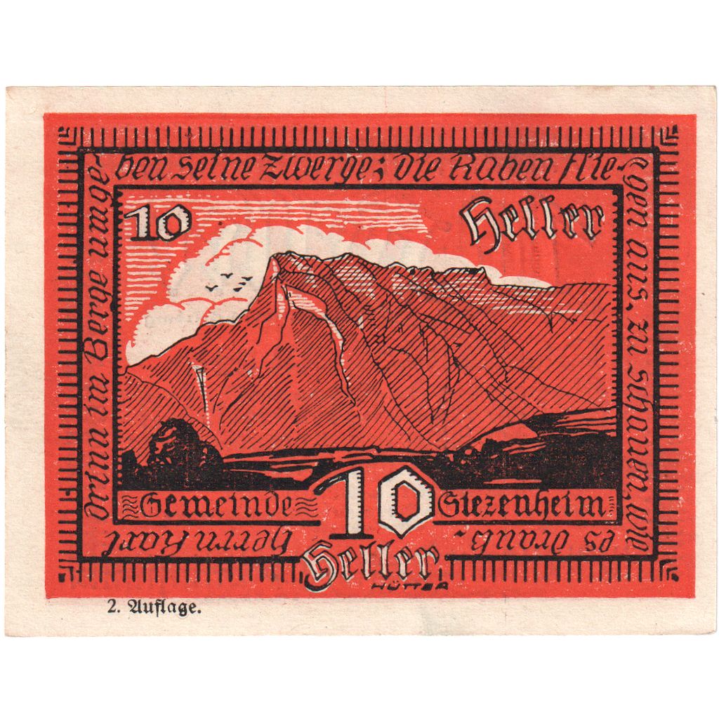 Oostenrijk, Siezenheim, 10 Heller, paysage, 1920, SPL, Mehl:FS 996a