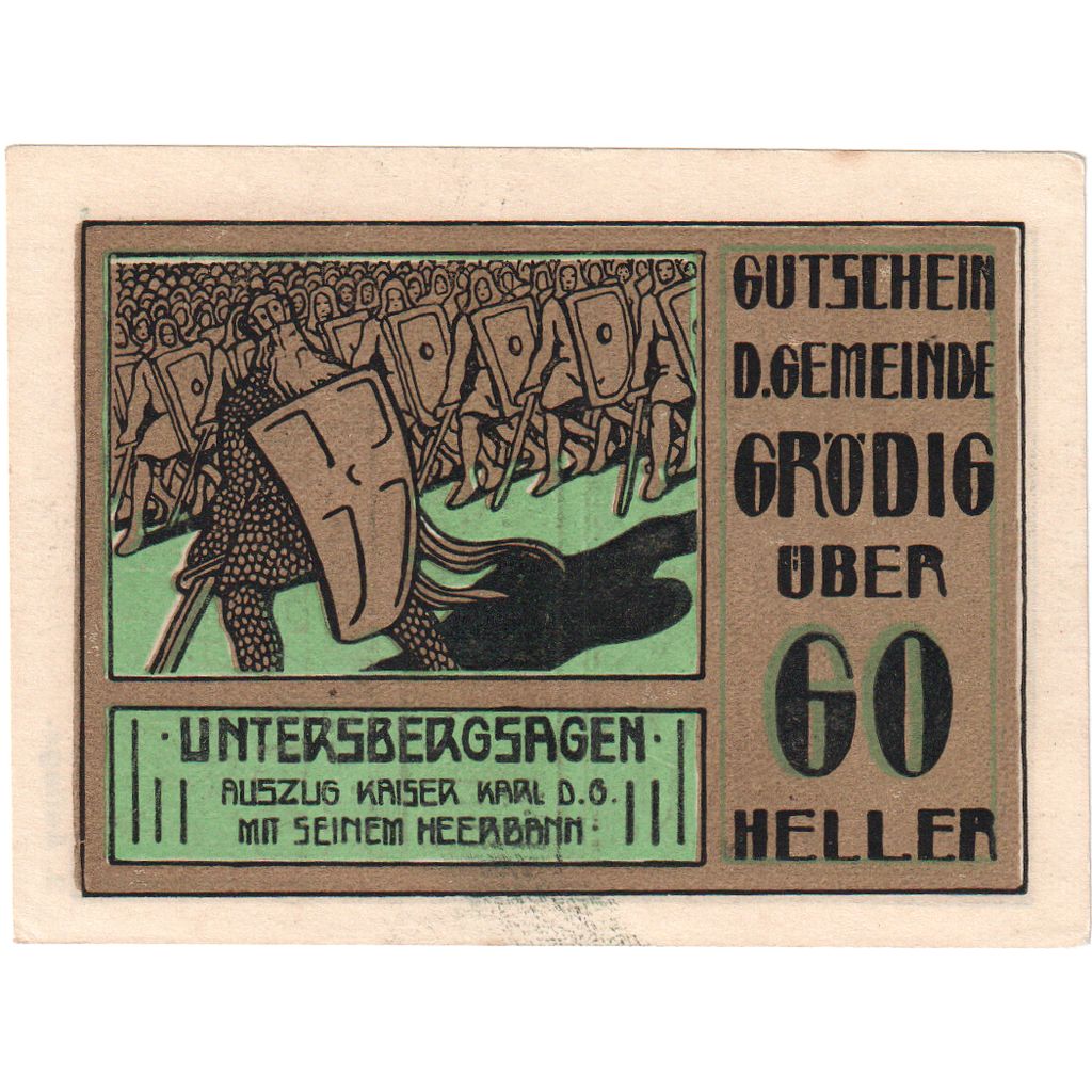Autriche, Grödig, 60 Heller, armée, 1920, 1920-12-31, SUP, Mehl:FS 290a