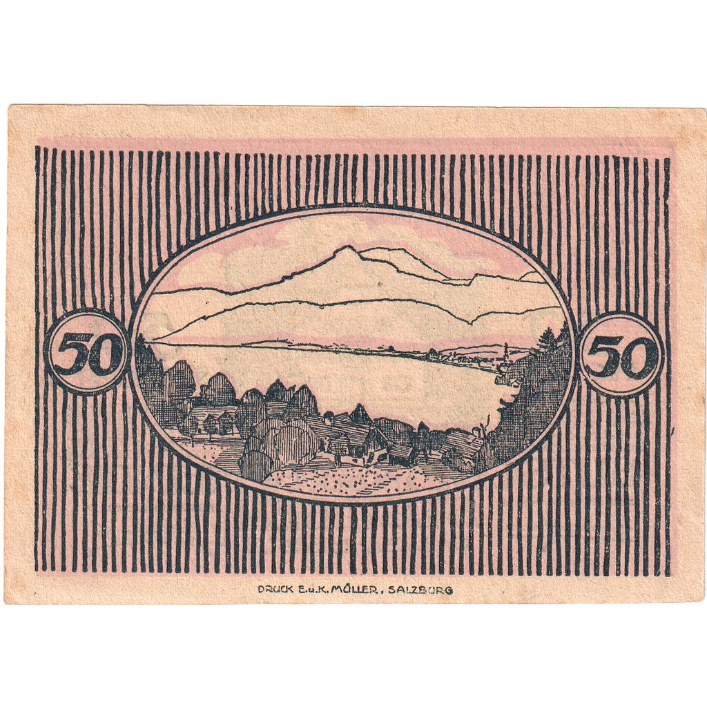 Austria, St Gilgen, 50 Heller, Eglise, 1920, 1920-10-15, AU(55-58), Mehl:FS 891a