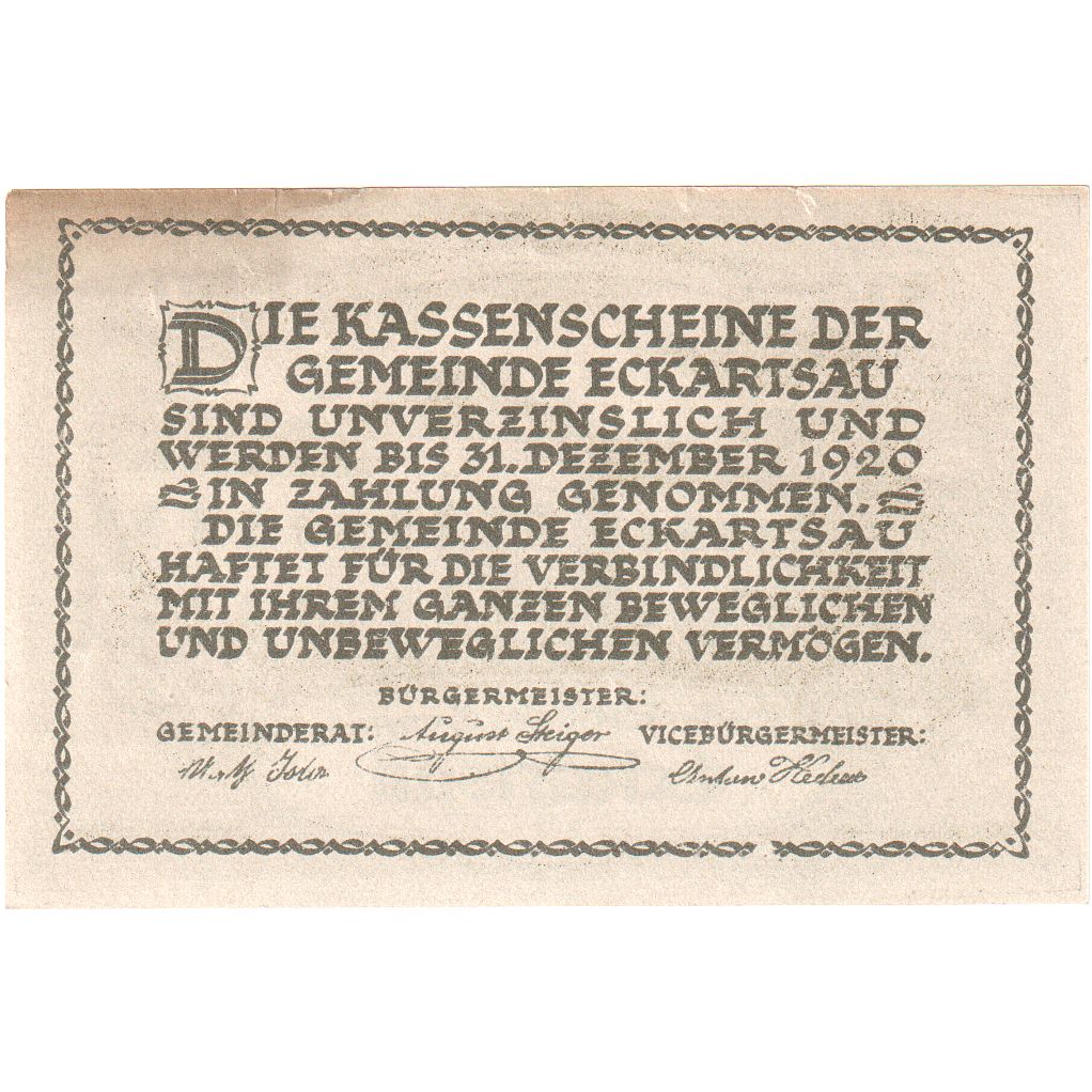 Austria, Eckartsau, 80 Heller, château, 1920, 1920-12-31, SPL-, Mehl:FS 149a