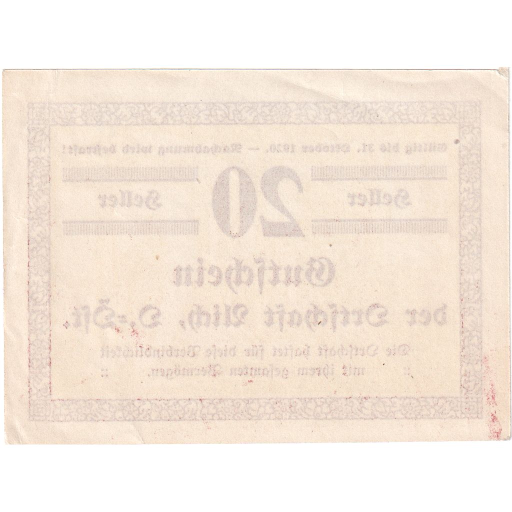 Österreich, Aich, 20 Heller, Texte, 1920, 1920-12-31, VZ, Mehl:FS 10c