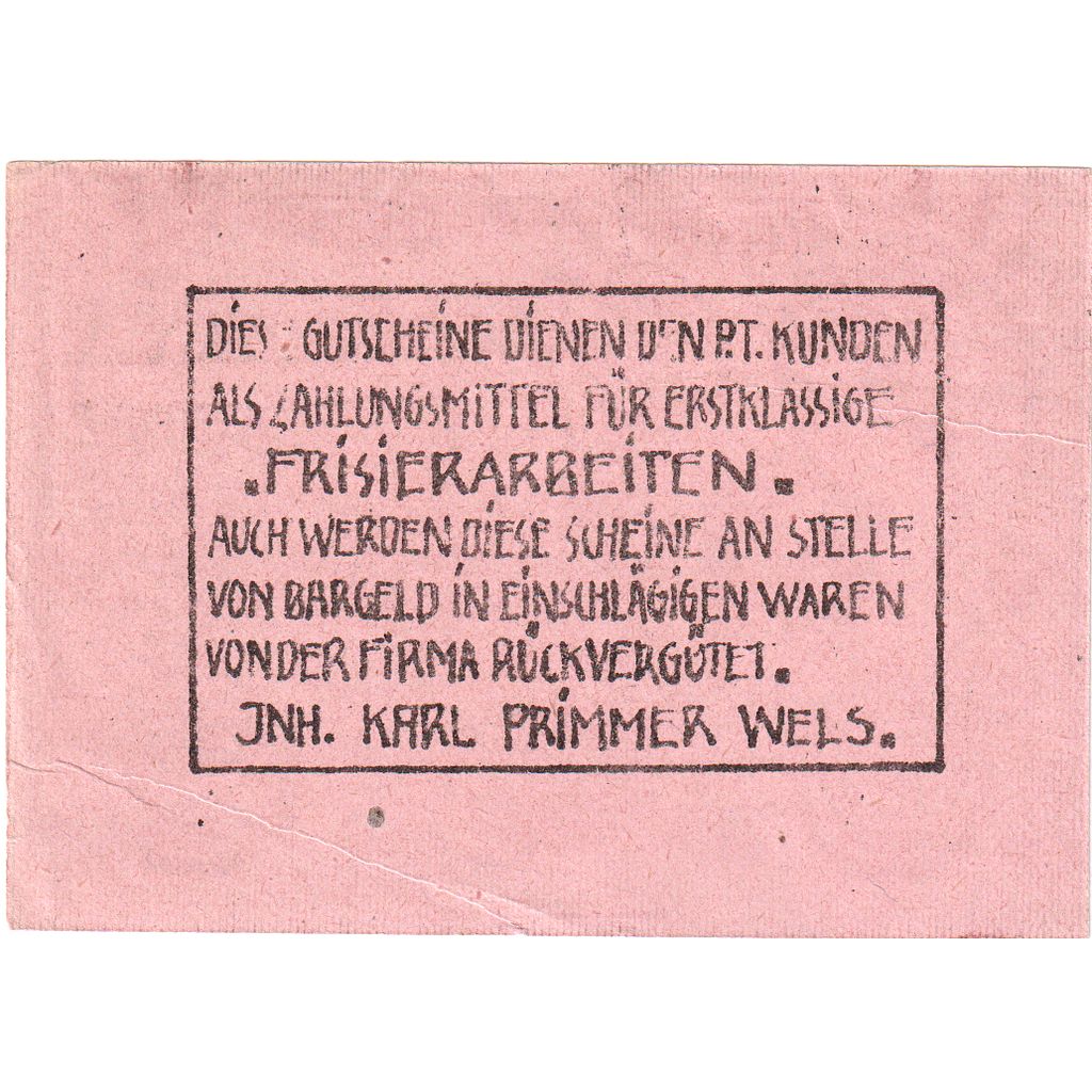 Österreich, Frisier, 50 Heller, personnage 1920-12-31, UNZ-, Mehl:FS 1169a