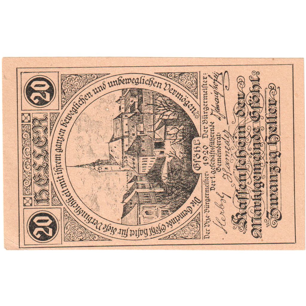 Österreich, Gföhl, 20 Heller, Eglise, 1921, 1921-05-31, UNZ-, Mehl:FS 234
