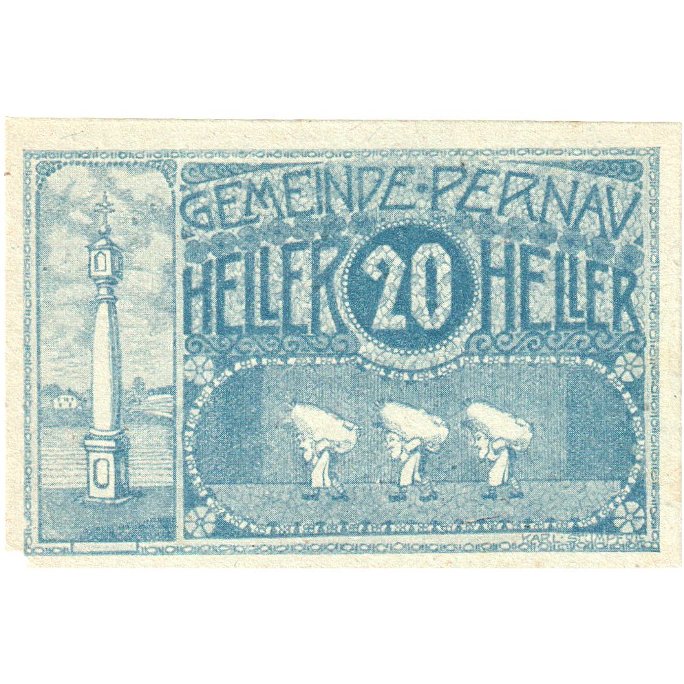 Österreich, Pernau, 20 Heller, personnage 1920-10-31, UNZ-, Mehl:FS 734II