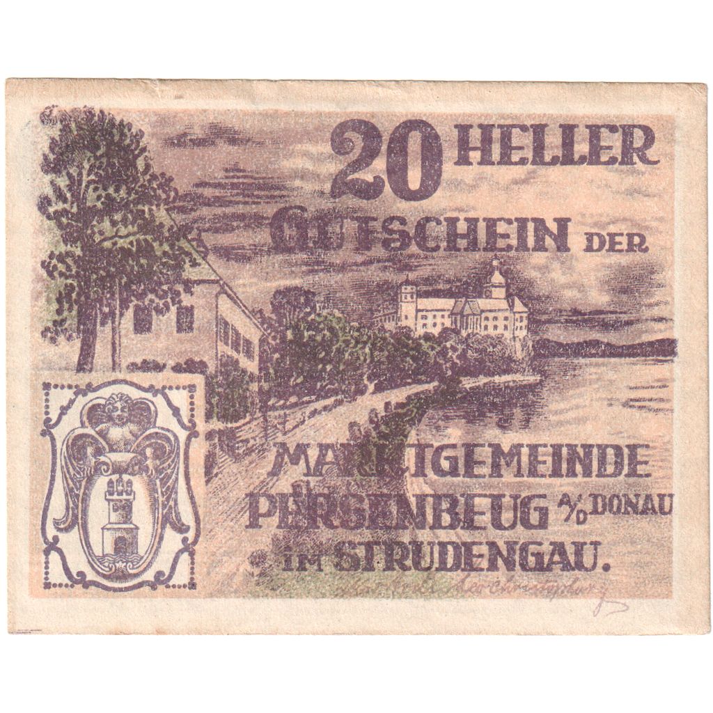 Österreich, Persenbeug, 20 Heller, route, 1920, 1920-12-31, VZ, Mehl:FS 735IIa