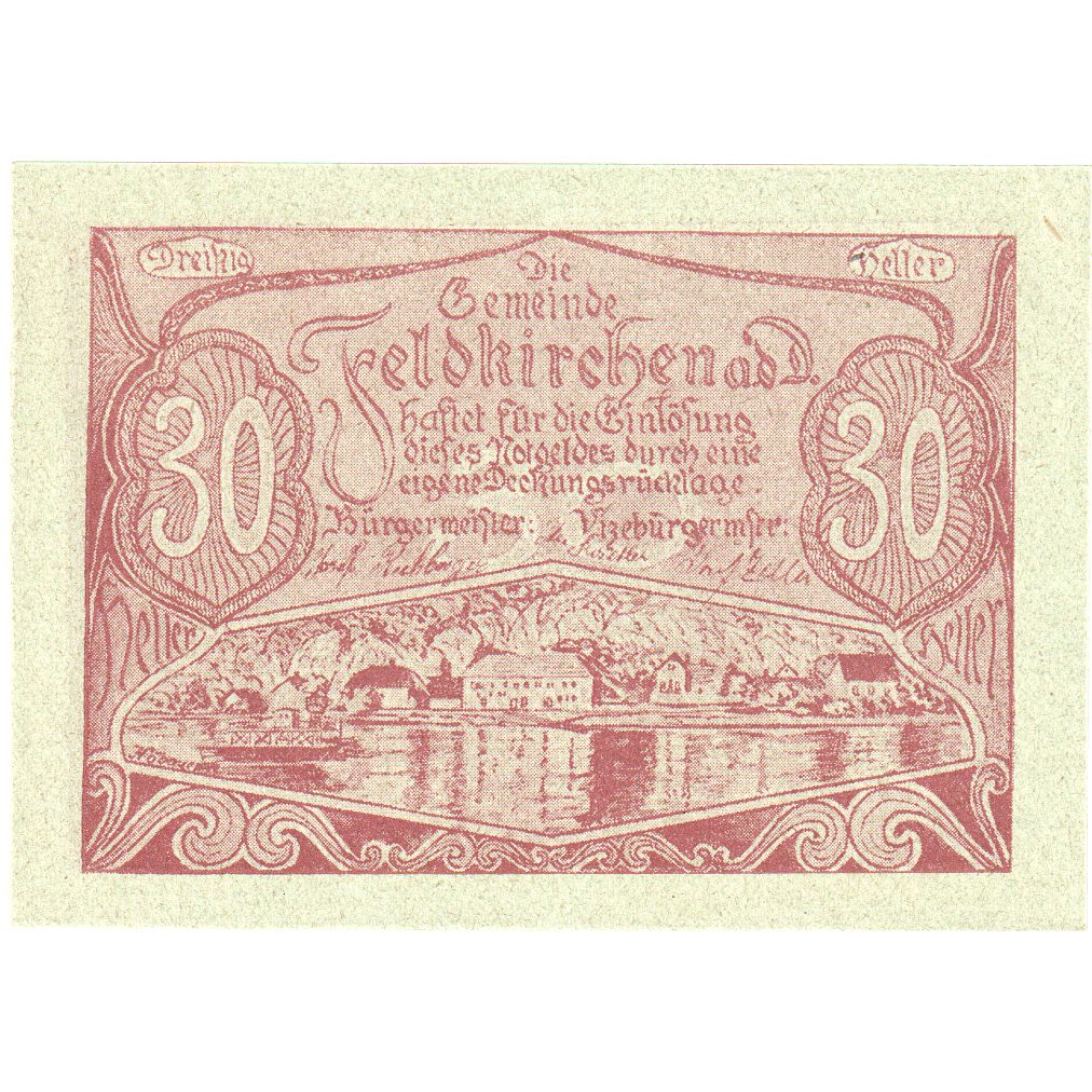Austria, Feldkirchen, 30 Heller, paysage, 1920, SPL, Mehl:FS 197a